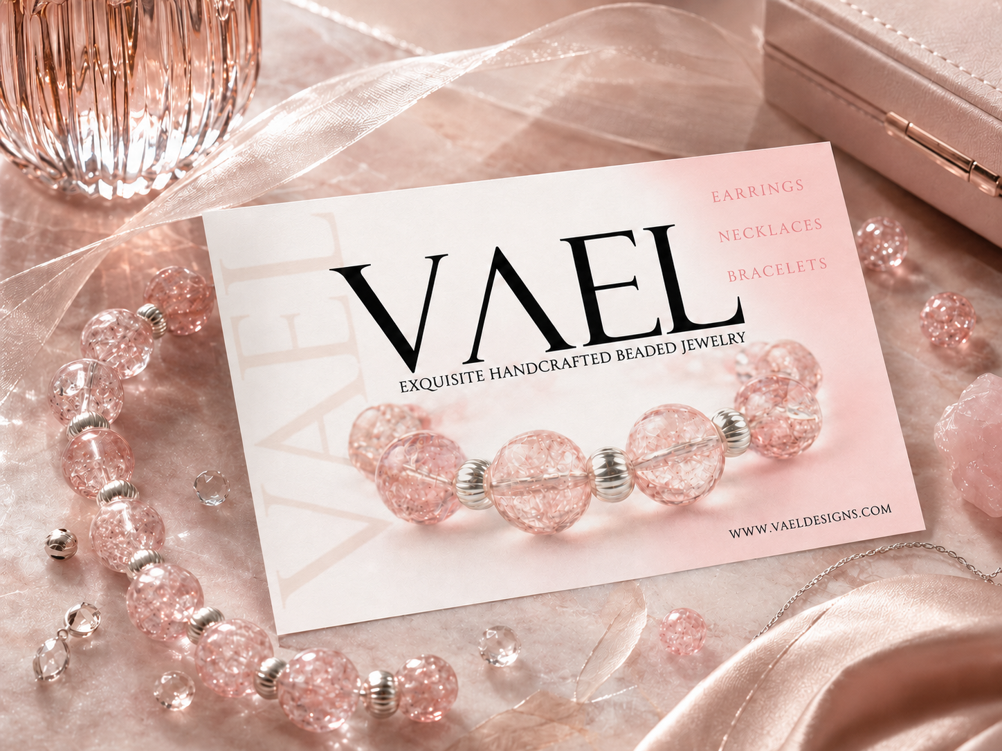 Vael Designs — jewelry postcard